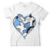 AJ 6 University Blue DopeSkill T-Shirt Heart AJ 6 Graphic