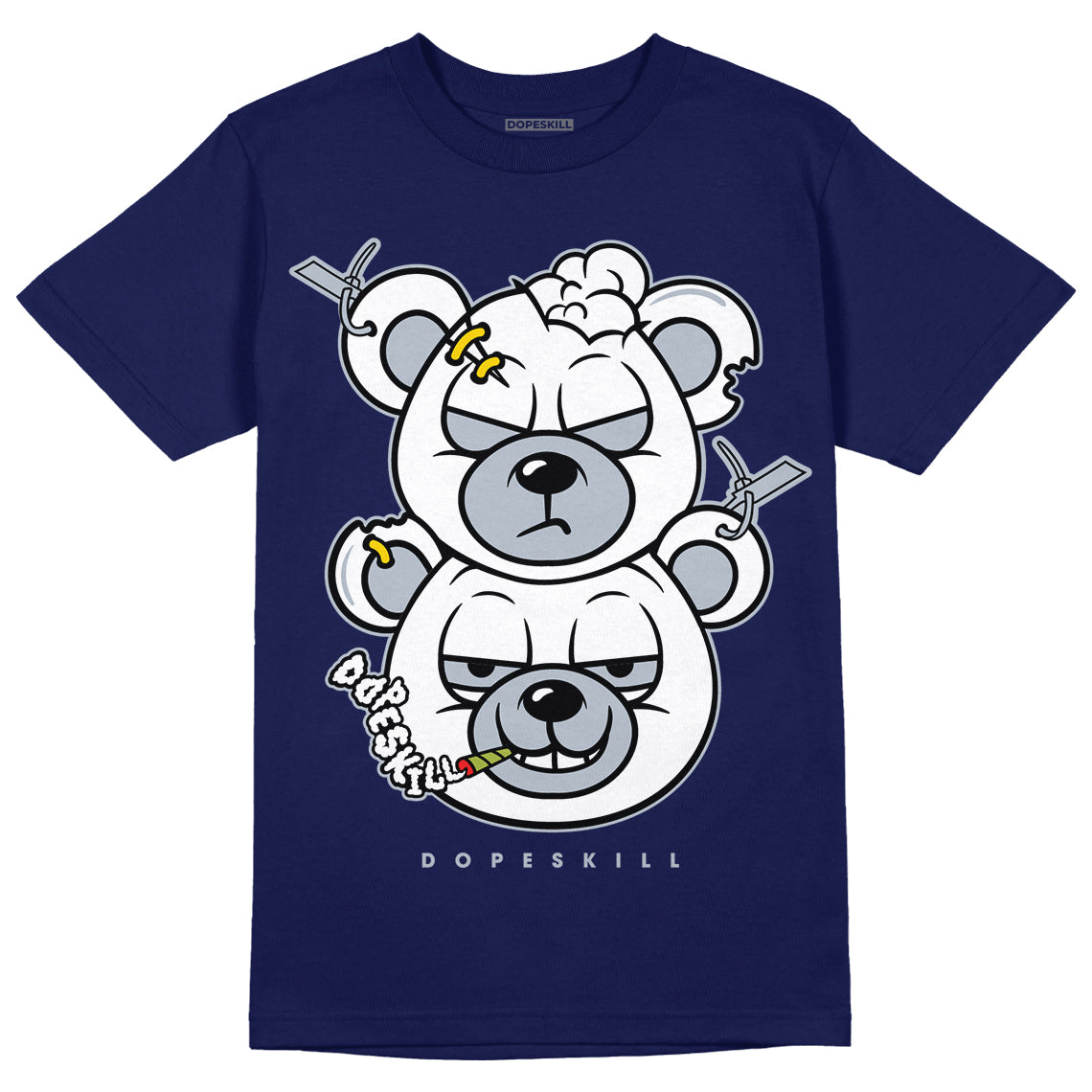 Midnight Navy 11s DopeSkill T-shirt New Double Bear Graphic