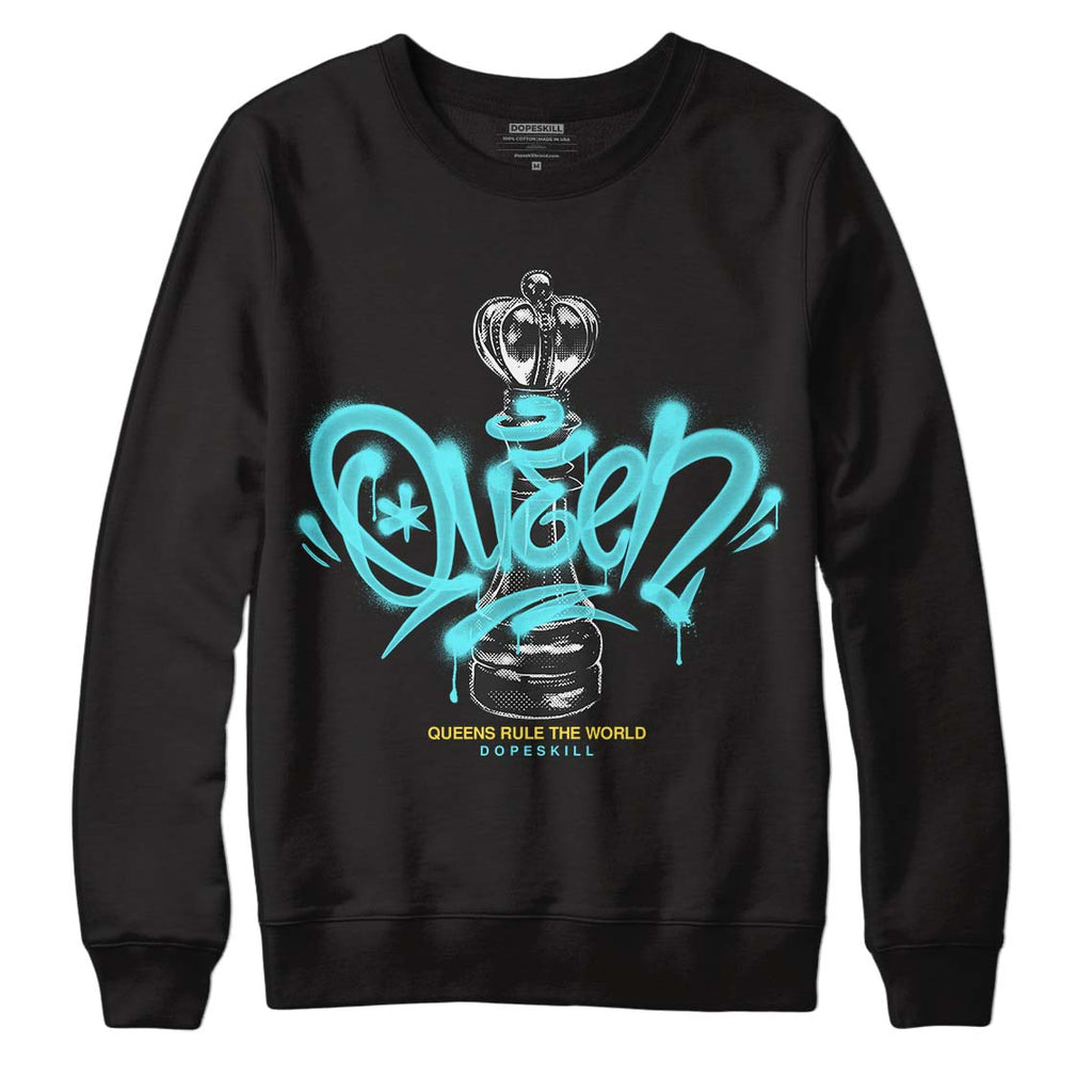 Jordan 5 Aqua DopeSkill Sweatshirt Queen Chess Graphic Streetwear - Black