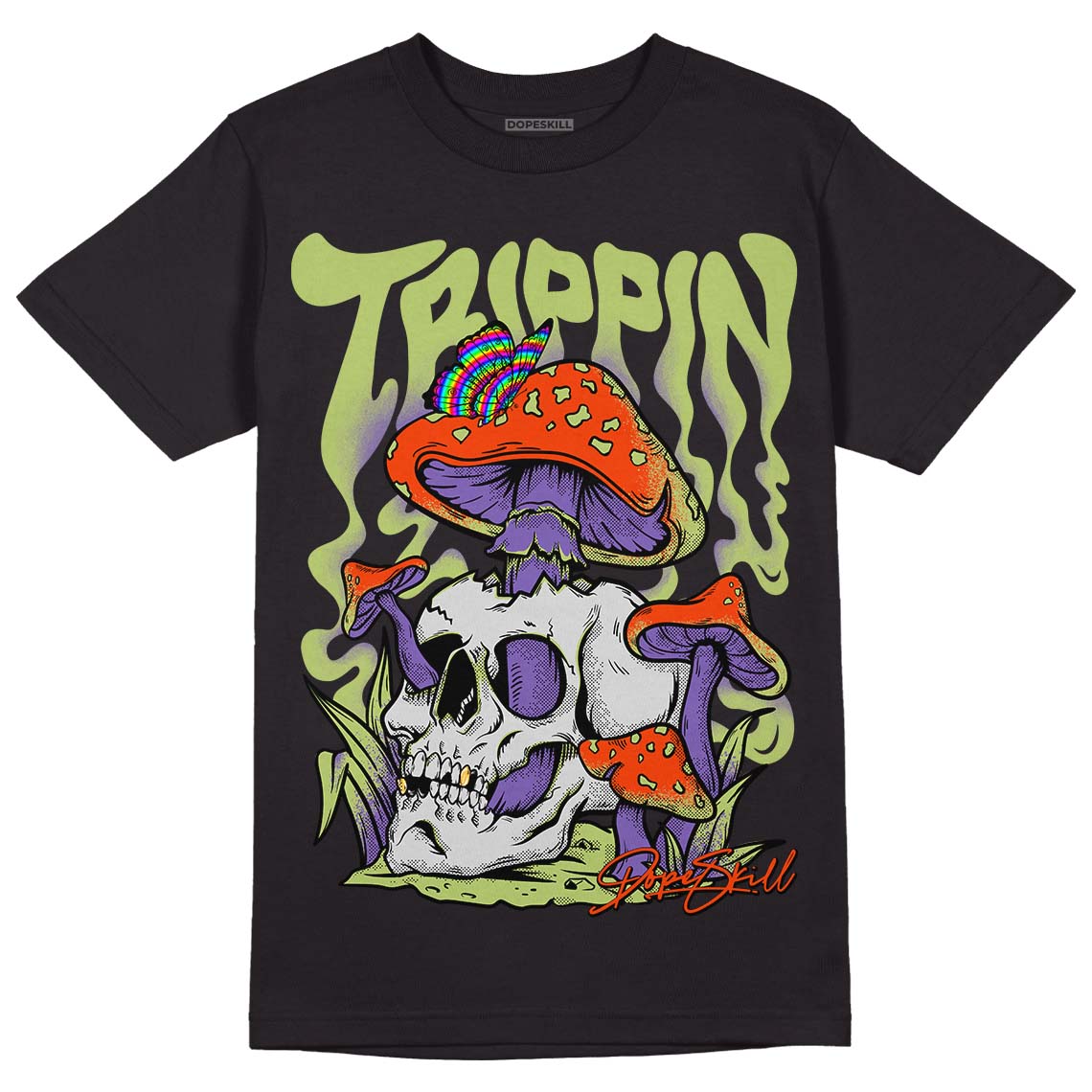 Canyon Purple 4s DopeSkill T-Shirt Trippin Graphic - Black