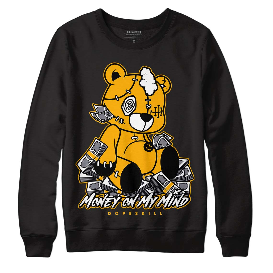 Goldenrod Dunk DopeSkill Sweatshirt MOMM Bear Graphic - Black 