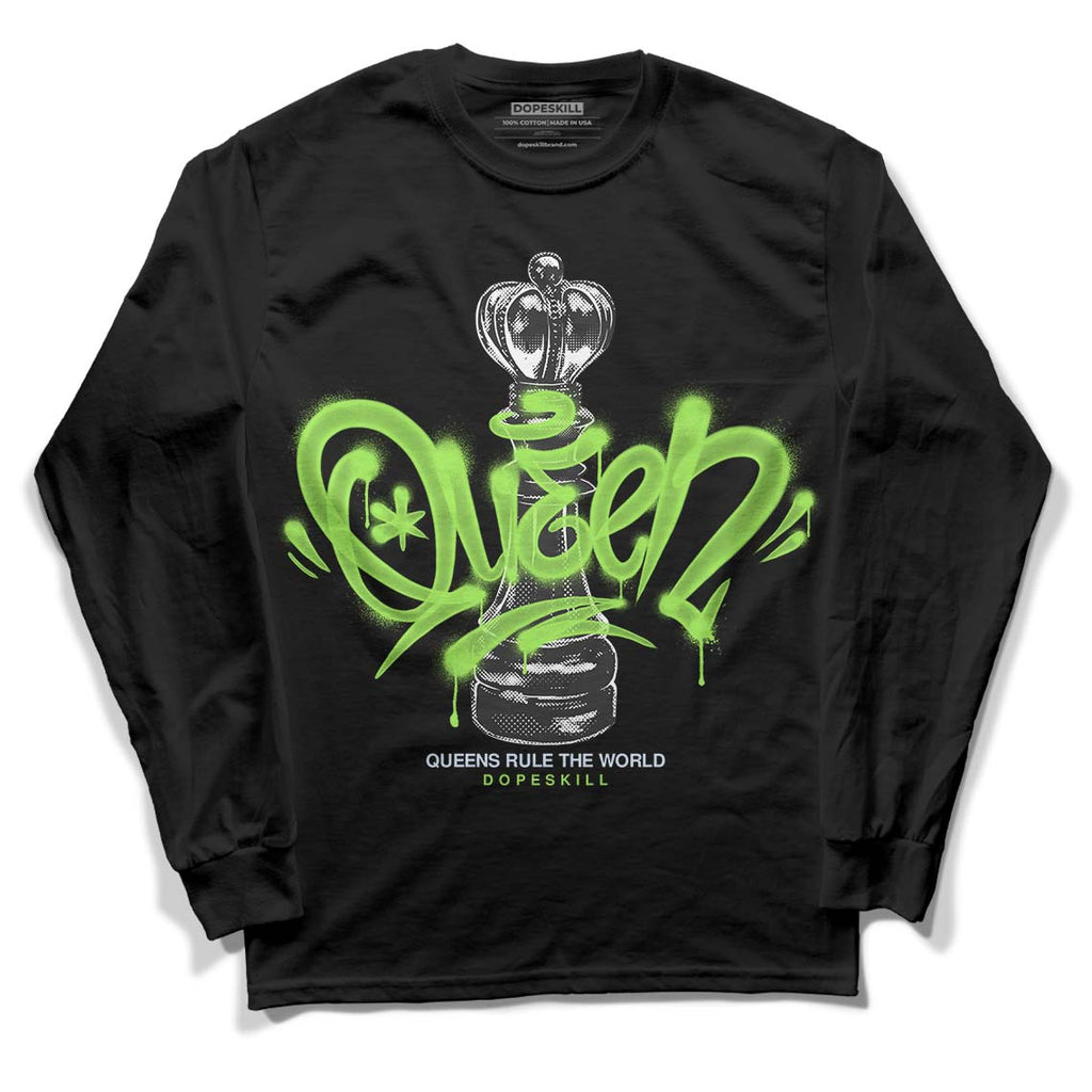 Jordan 5 Green Bean DopeSkill Long Sleeve T-Shirt Queen Chess Graphic Streetwear - Black