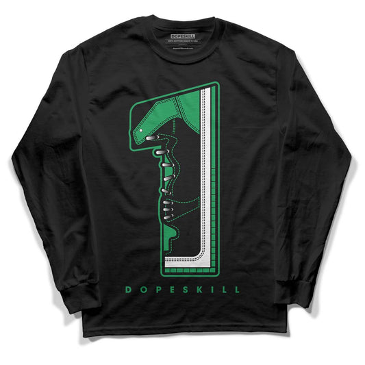 Jordan 1 Low Lucky Green DopeSkill Long Sleeve T-Shirt No.1 Graphic Streetwear - Black