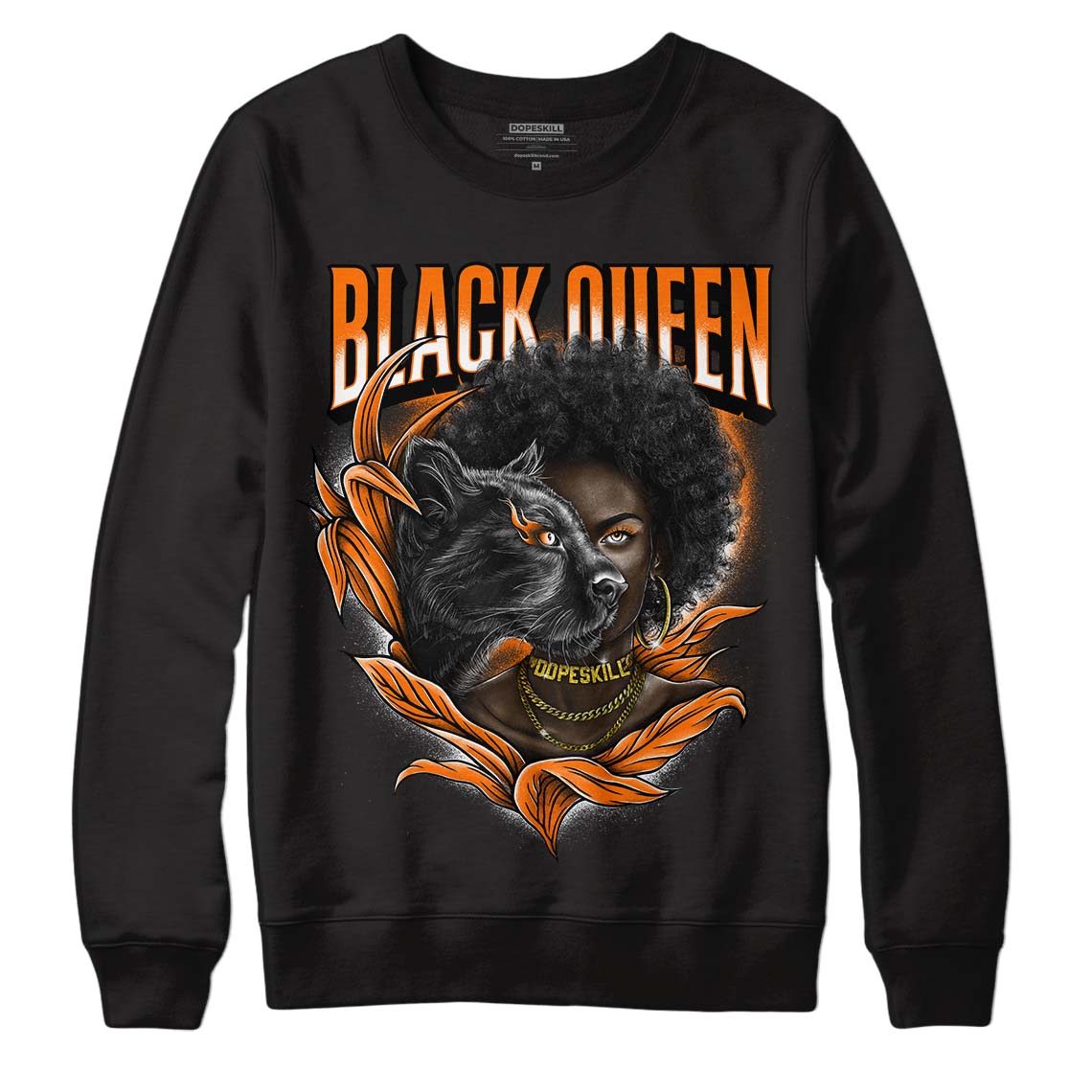 Wmns Dunk Low 'Magma Orange DopeSkill Sweatshirt New Black Queen Graphic Streetwear - Black