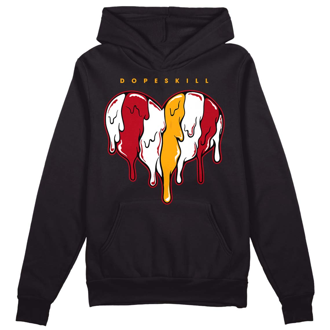 Cardinal 7s DopeSkill Hoodie Sweatshirt Slime Drip Heart Graphic - Black 