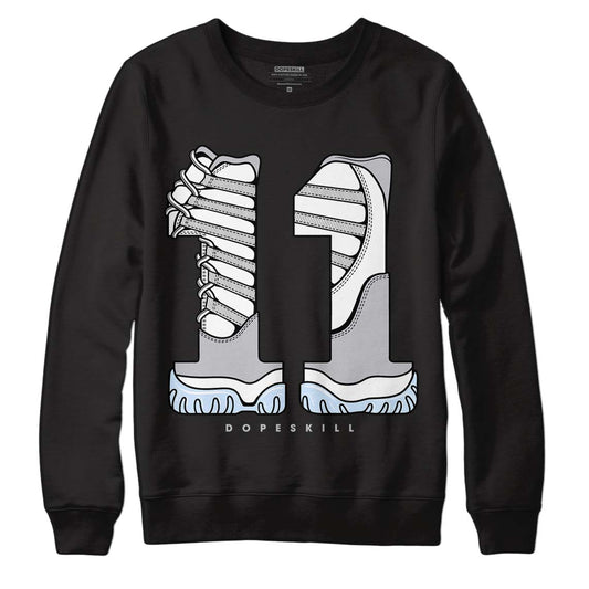 Jordan 11 Retro Low Cement Grey DopeSkill Sweatshirt No.11 Graphic Streetwear - Black