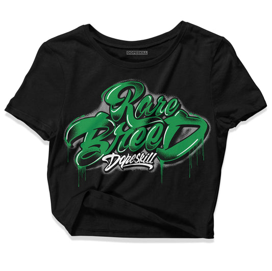 Jordan 1 Low Lucky Green DopeSkill Women's Crop Top Rare Breed Type Graphic Streetwear - Black