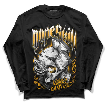 Black Taxi 12s DopeSkill Long Sleeve T-Shirt Money On My Mind Graphic - White 