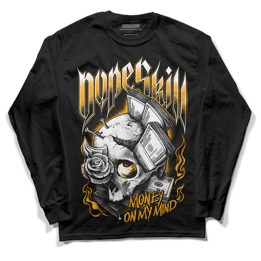 Black Taxi 12s DopeSkill Long Sleeve T-Shirt Money On My Mind Graphic - White 