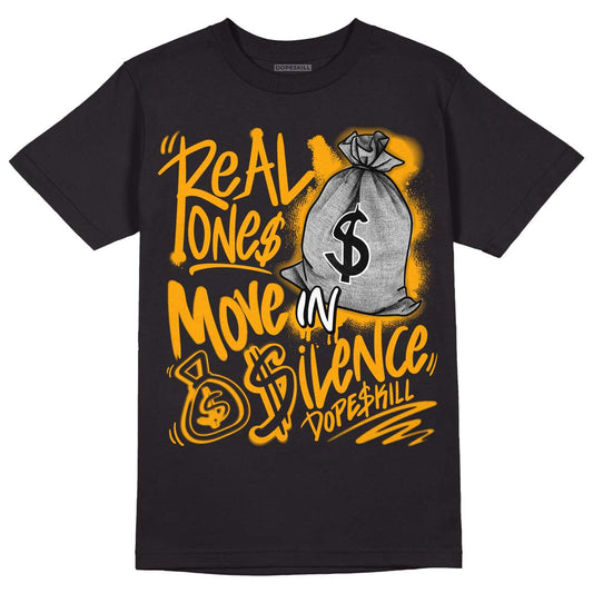 Black Taxi 12s DopeSkill T-Shirt Real Ones Move In Silence Graphic - Black