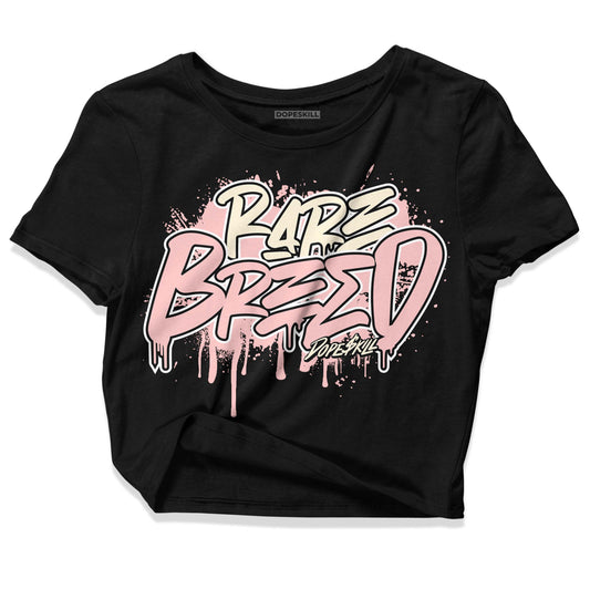 Jordan 1 High OG WMNS Washed Pink DopeSkill Women's Crop Top Rare Breed Graphic Streetwear - Black