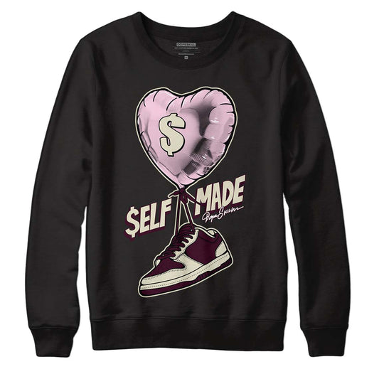 Dunk Low Night Maroon and Medium Soft Pink DopeSkill Sweatshirt Self Made Graphic Streetwear - Black 