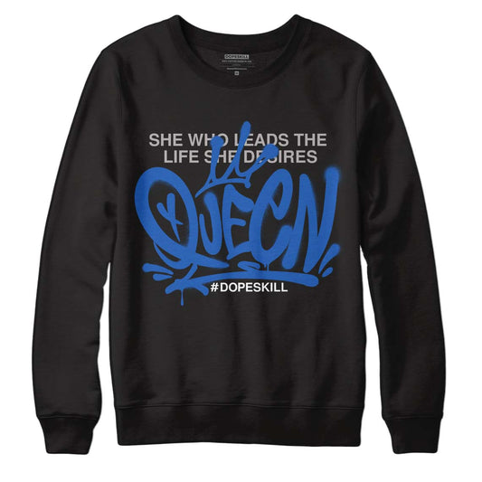 True Blue 1s DopeSkill Sweatshirt Queen Graphic - Black 