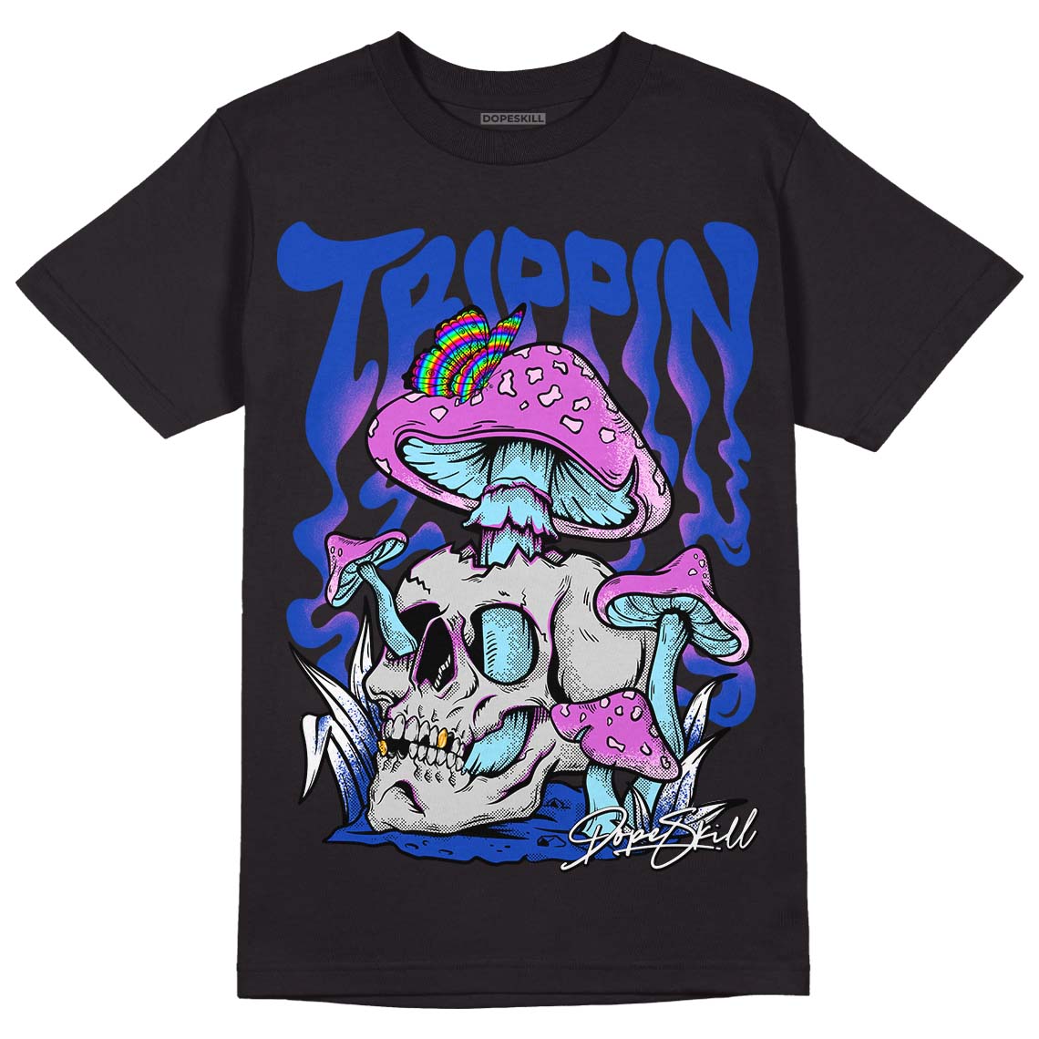 Hyper Royal 12s DopeSkill T-Shirt Trippin Graphic - Black