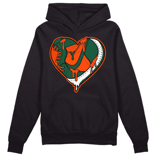 Dunk Low Team Dark Green Orange DopeSkill Hoodie Sweatshirt Heart Jordan Graphic - Black