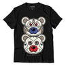 Jordan 4 Sail Canvas DopeSkill T-Shirt Leather Bear Graphic - Black 