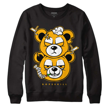 Goldenrod Dunk DopeSkill Sweatshirt New Double Bear Graphic - Black 