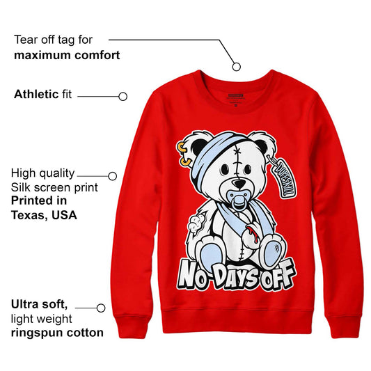 Cherry 11s DopeSkill Varsity Red Sweatshirt Hurt Bear Graphic