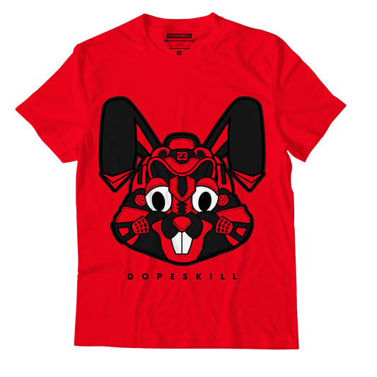 AJ 4 Red Thunder DopeSkill Red T-shirt Sneaker Rabbit Graphic