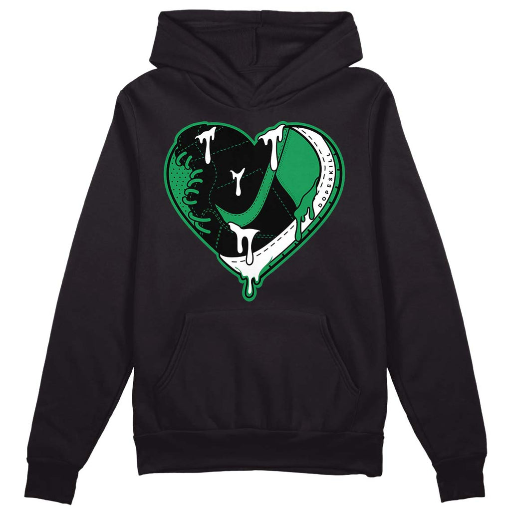 Jordan 1 Low Lucky Green DopeSkill Hoodie Sweatshirt Heart Jordan 1 Graphic Streetwear - Black