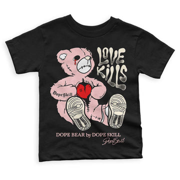 Jordan 1 High OG WMNS Washed Pink DopeSkill Toddler Kids T-shirt Love Kills Graphic Streetwear - Black