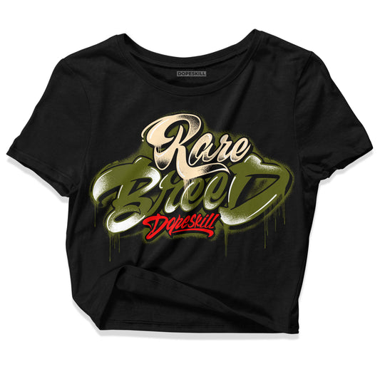 Travis Scott x Jordan 1 Low OG “Olive” DopeSkill Women's Crop Top Rare Breed Type Graphic Streetwear - Black