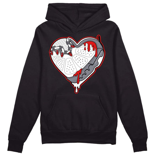 Fire Red 9s DopeSkill Hoodie Sweatshirt Heart Jordan 9 Graphic - Black 