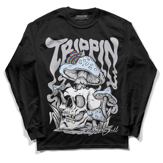 Jordan 11 Retro Low Cement Grey DopeSkill Long Sleeve T-Shirt Trippin Graphic Streetwear - Black