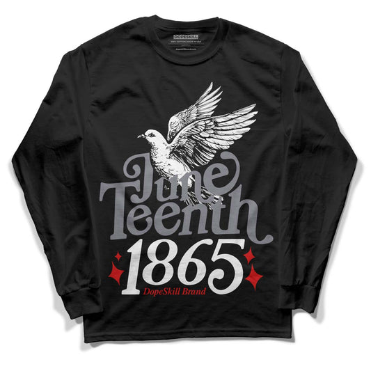 Jordan 9 Retro Fire Red DopeSkill Long Sleeve T-Shirt Juneteenth 1865 Graphic Streetwear - Black