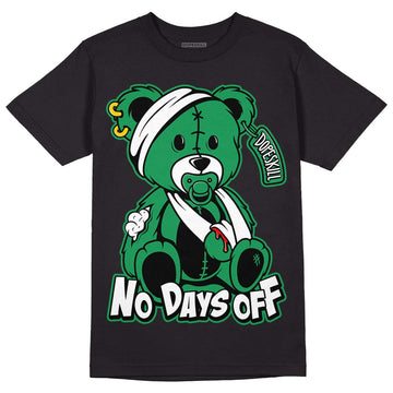 Jordan 1 Low Lucky Green DopeSkill T-Shirt Hurt Bear Graphic Streetwear - Black