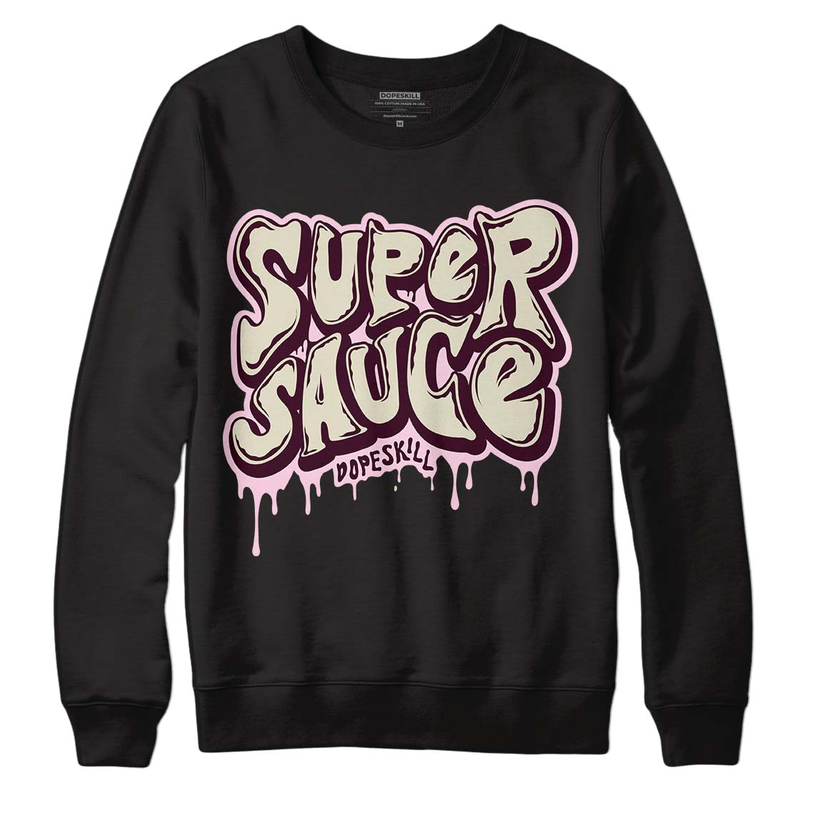 Dunk Low Night Maroon and Medium Soft Pink DopeSkill Sweatshirt Super Sauce Graphic Streetwear - Black 