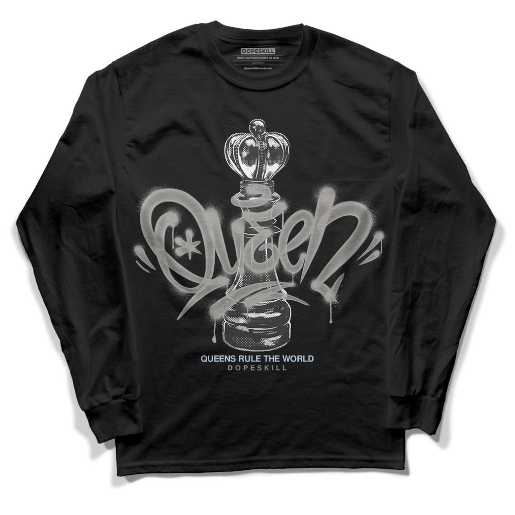 Jordan 11 Retro Cool Grey DopeSkill Long Sleeve T-Shirt Queen Chess Graphic Streetwear - Black