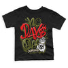 Travis Scott x Jordan 1 Low OG “Olive” DopeSkill Toddler Kids T-shirt No Days Off Graphic Streetwear - Black