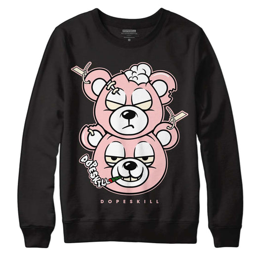 Jordan 1 High OG WMNS Washed Pink DopeSkill Sweatshirt New Double Bear Graphic Streetwear - Black