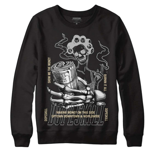 Jordan 4 Retro SE Craft Photon Dust DopeSkill Sweatshirt Show Me The Money Graphic Streetwear  - Black 