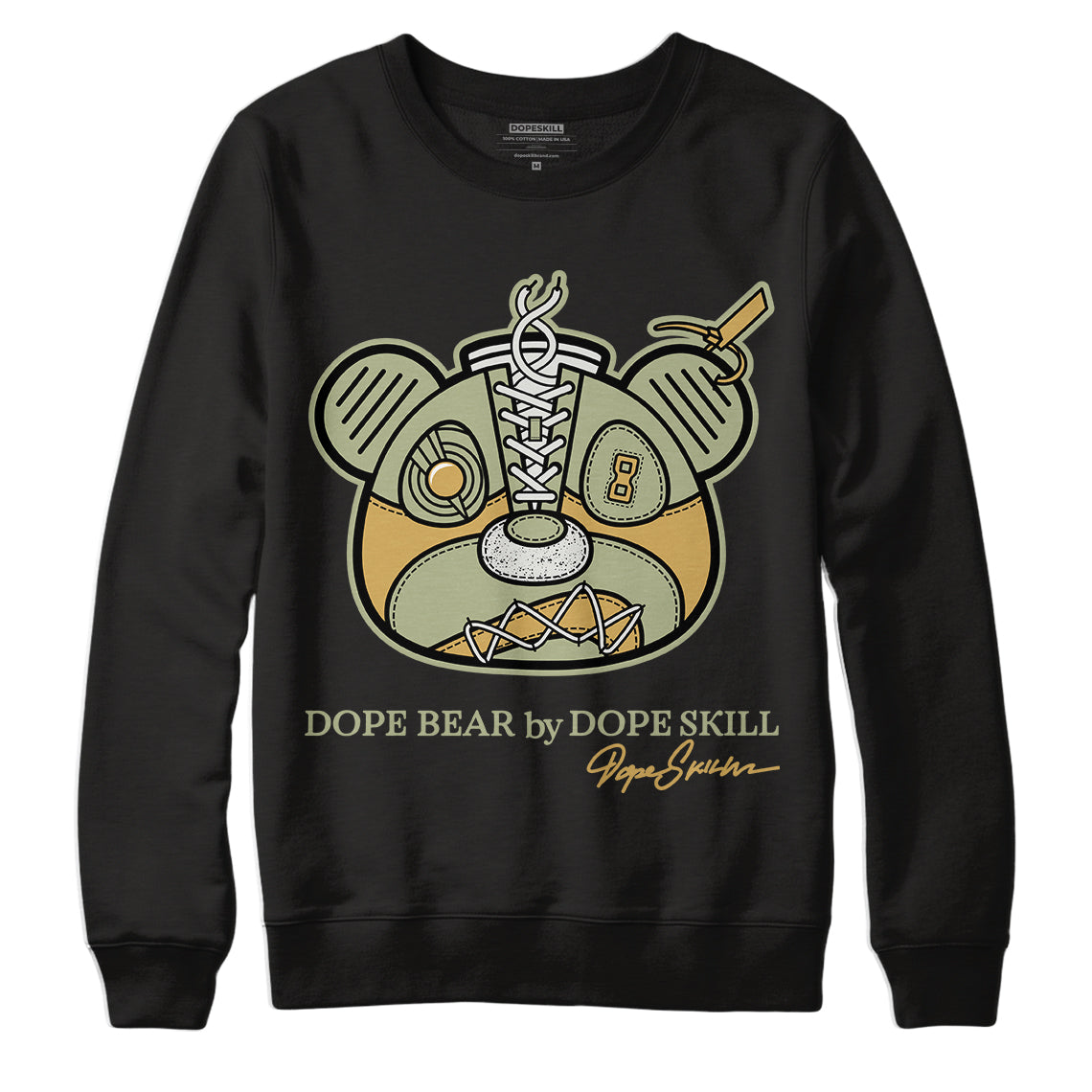 Jordan 5 Jade Horizon DopeSkill Sweatshirt Sneaker Bear Head Graphic - Black 