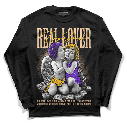 Afrobeats 7s SE DopeSkill Long Sleeve T-Shirt Real Lover Graphic - Black