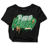 Nike SB x Jordan 4 “Pine Green” DopeSkill Women's Crop Top Rare Breed Graphic Streetwear - Black