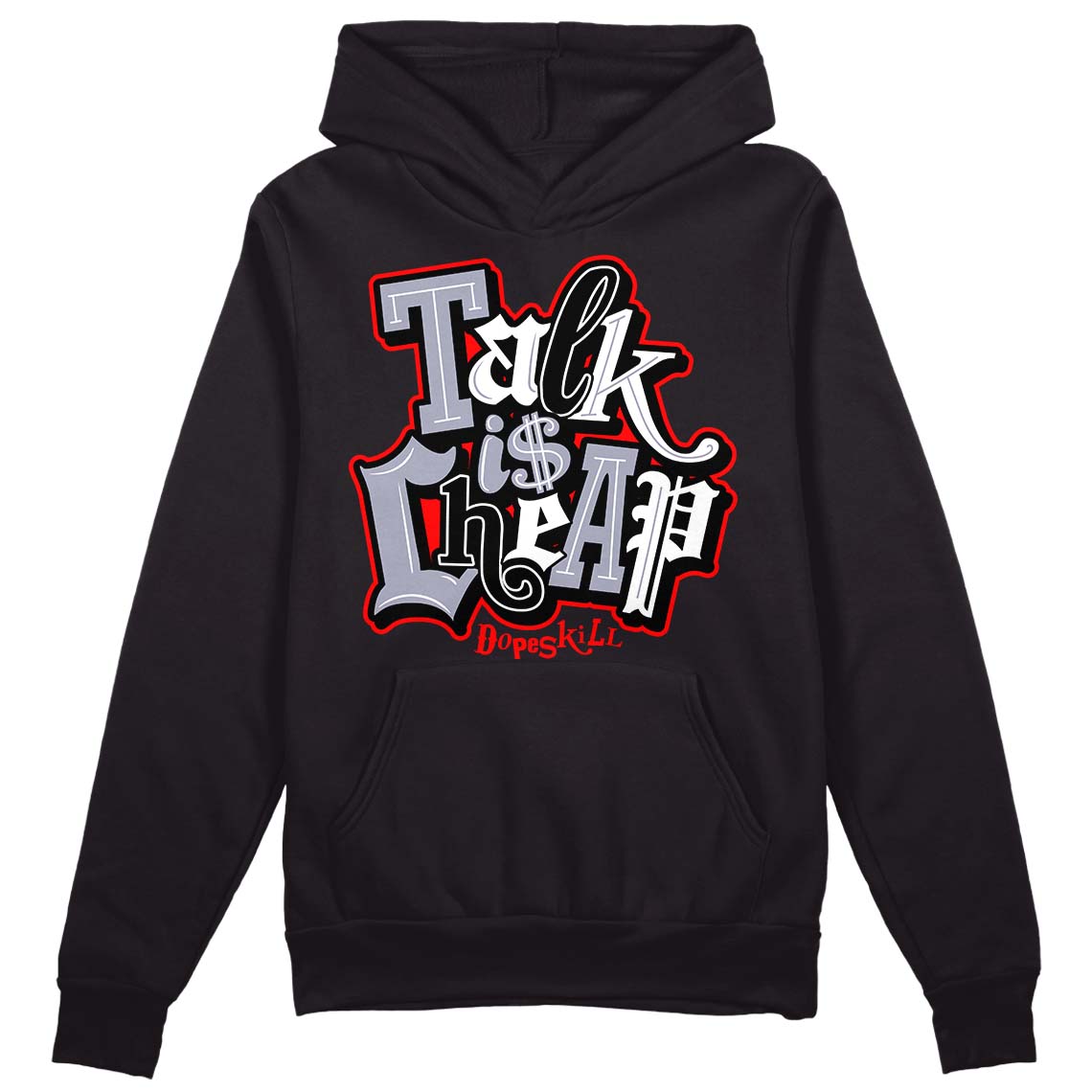 Jordan 13 Retro 'Black Flint' DopeSkill Hoodie Sweatshirt Talk Is Chip Graphic Streetwear - Black