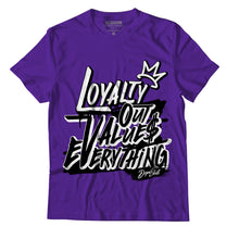AJ 13 Court Purple DopeSkill Purple T-shirt Paid In Full Graphic