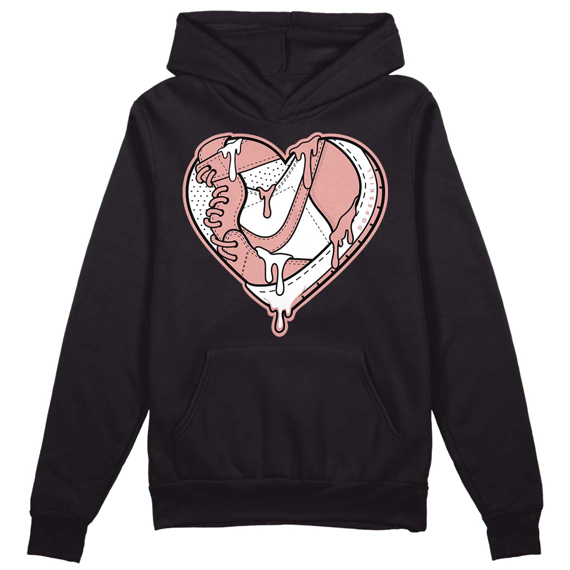 Rose Whisper Dunk Low DopeSkill Hoodie Sweatshirt Heart Jordan Graphic - Black