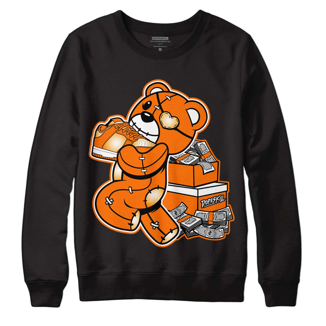 Wmns Dunk Low 'Magma Orange DopeSkill Sweatshirt Bear Steals Sneaker Graphic Streetwear - Black