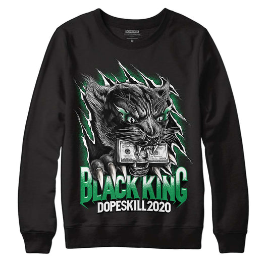 Jordan 2 Retro Lucky Green DopeSkill Sweatshirt Black King Graphic Streetwear  - Black