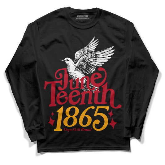 Jordan 7 Retro Cardinal DopeSkill Long Sleeve T-Shirt Juneteenth 1865 Graphic Streetwear - Black