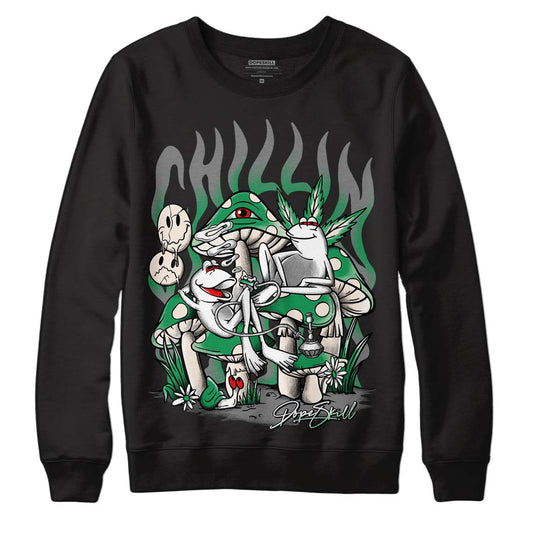 Jordan 2 Retro Lucky Green DopeSkill Sweatshirt Chillin Graphic Streetwear  - Black 