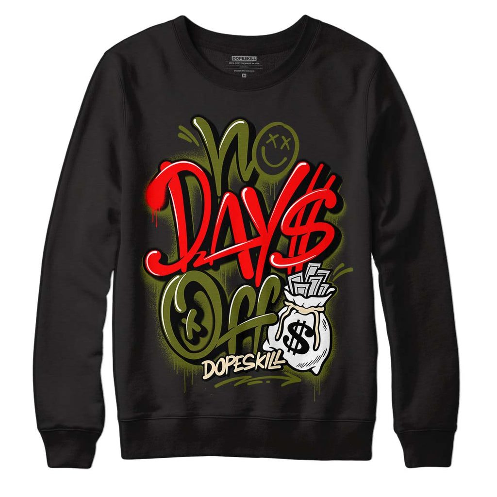 Travis Scott x Jordan 1 Low OG “Olive” DopeSkill Sweatshirt No Days Off Graphic Streetwear - Black
