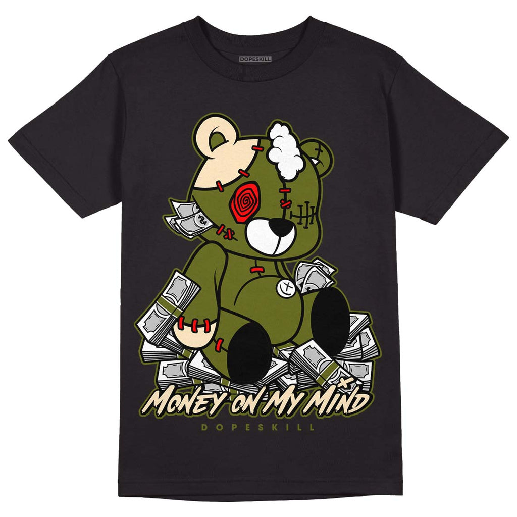 Travis Scott x Jordan 1 Low OG “Olive” DopeSkill T-Shirt MOMM Bear Graphic Streetwear - Black