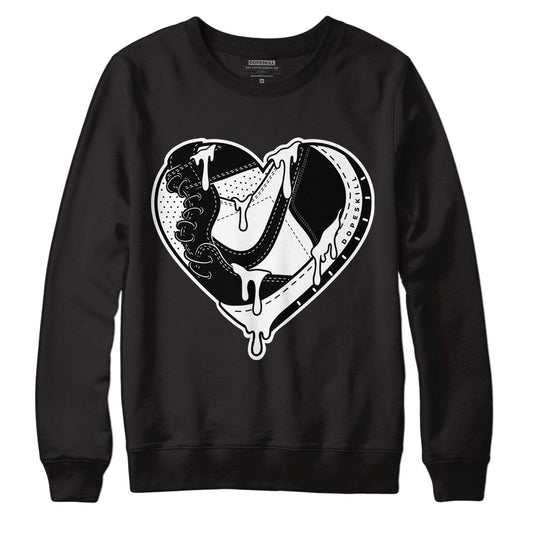 Jordan 1 High 85 Black White DopeSkill Sweatshirt Heart Jordan 1 Graphic Streetwear  - Black 