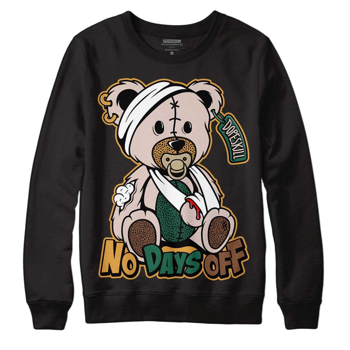 Safari Dunk Low DopeSkill Sweatshirt Hurt Bear Graphic - Black