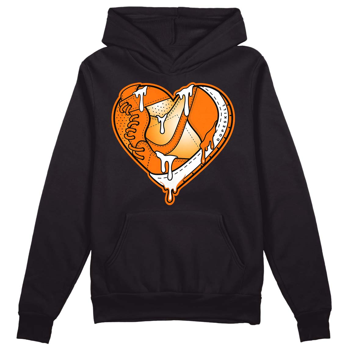 Wmns Dunk Low 'Magma Orange DopeSkill Hoodie Sweatshirt Heart Jordan 1 Graphic Streetwear - Black